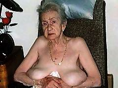 Gray Old Granny Stripping On Photo