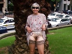 Sexy country granny flashing and teasing outdoor